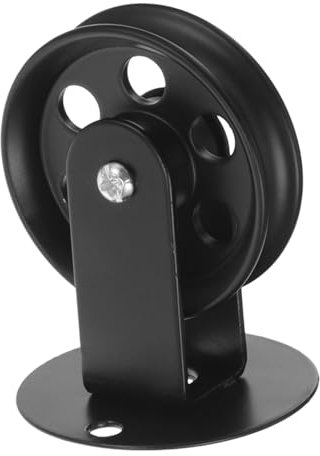 MAGICLULU Kronleuchter Riemenscheibe Mit Höhenverstellung Pulley Wheel Für Pendelleuchten DIY Lichtzubehör Für Rustikale Und Moderne Innenräume Schwarze Eisenoptik Installieren