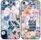 Phoona 2 Pack Cute Bow Case for iPhone 7/SE 2020/8/SE 2022 4.7, European Collage Preppy Summer Girly Design Pattern for Girls Women, Slim Soft Silicone Shockproof Bumper Protector Cover, Blue 01