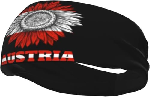 Stirnband mit Österreich-Flagge, Sport-Schweißbänder für Männer und Frauen, Workout, Athletik, Laufen, Yoga, Basketball, Fitnessstudio, Unisex, Haarband, Armbänder