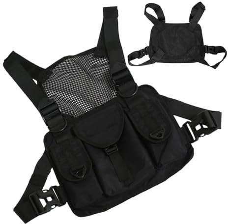 Jubilofex Brustgurt Für Männer - Brusttasche - Verstellbarer Schultergurt Organizer Mit Mehreren Taschen Für Laufen Angeln Outdoor Sport