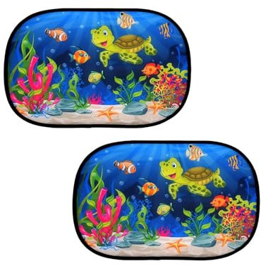 DmDoyy Parasol Coche Bebé, Parasol Infantil Lateral para Bloquear UV Y Calor, Ventanas Traseras Autoadhesivos, Plegable, Universal, 47x30cm