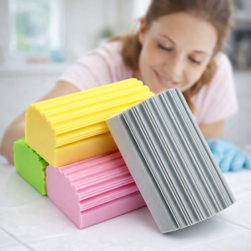 Spugna Magica Simmaf, Set 4 Spugne Multiuso Super Assorbenti e Riutilizzabili, Pulizia Profonda Cucina, Bagno, Auto e Superfici, Antibatterica, Facile da Lavare, Rimuove Polvere e Macchie Senza Sforzo