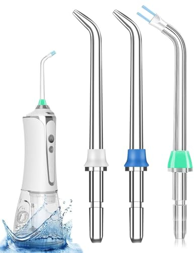 HUVZOR Set di 3 Punte di Ricambio per Idropulsore Dentale, Ugelli Compatibili con perWaterpi WP-100, WP-660 e Altri Modelli, Accessori per Irrigatori Orali, Spruzzo Acqua Dentario