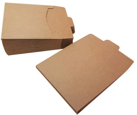 Abaodam Braune Kraftpapiertüten 50 Stück CD Hüllen Aktenumschläge Umweltfreundlich Vielseitig Einsetzbar Grußkarten Verpackung