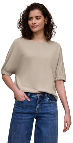 Damen T-Shirt mit Rundhals und Raffung