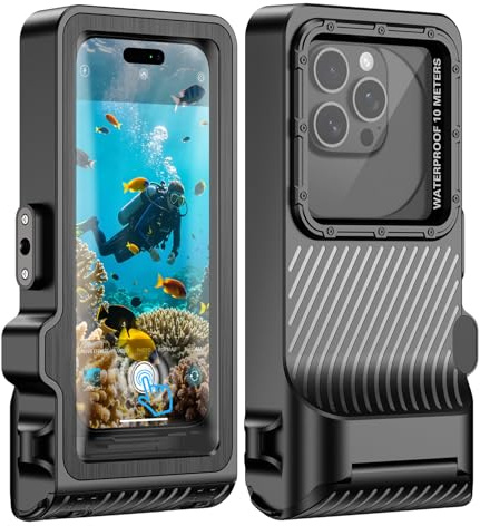 Tydse Diving Waterproof Phone Case, Underwater Touchscreen for Swimming Snorkeling, Universal Underwater Photo&Video Phone Case for iPhone Galaxy Xiaomi Series All Smartphones(Black)