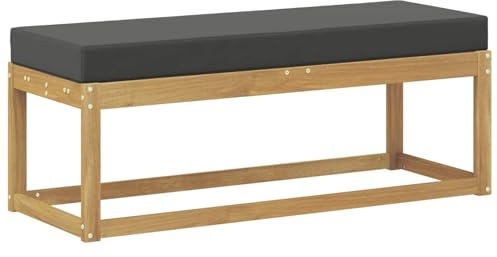 vidaXL Outdoor Hocker Bank Weiß 115 x 43 x 45 cm Massivholz Akazie, Moderner Garten Lounge, Bequeme Sitzbank für die Terrasse, modulare Sofa-Anordnung, perfekte Sommerentspannung