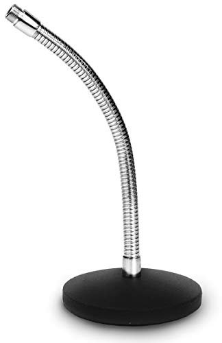 Audibax SM46 - Supporto per Microfono da Tavolo - Supporto da Tavolo con Base Rotonda - Asta Flessibile e Resistente - Base Stabile e Robusta con Diametro di 13 cm e Altezza di 16 cm