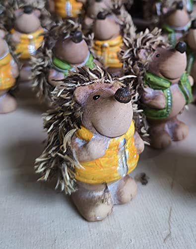 DARO DEKO Keramik Figur Igel 1 Stück - Gelb 7 x 11cm Herbstdeko