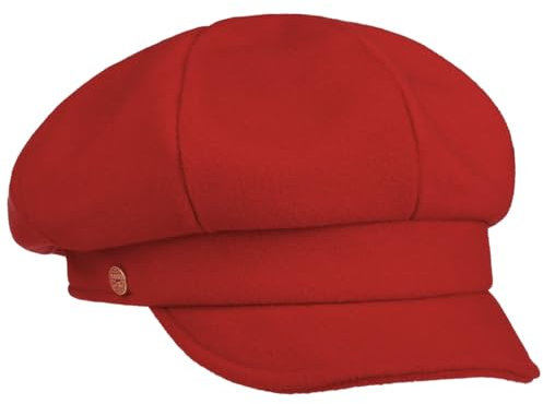 Mayser Damen Ballonmütze Schirmmütze Wide Fit Visor Made in EU Herbst Winter rot L (59-60 cm)