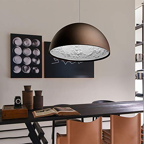 Modern E27 Hängeleuchte Rund Braun Resin Shade Pendelleuchte Sky-Garden Sculpture Creative Design Höhenverstellbar Pendellampe für Wohnzimmer Esszimmer Esstisch Galerie Hängelampe,Φ40cm