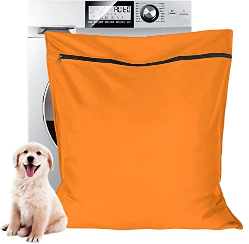 Aoliandatong Orange Pet Laundry Bag, Stops Pet Hair Blocking Washing Machine, Large Size, Ideal For Dog Cat Horse Rabbit