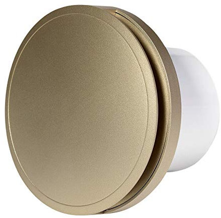 Silent Round Bathroom Extractor Fan 125mm / 5 with Timer and Gold Front Cover