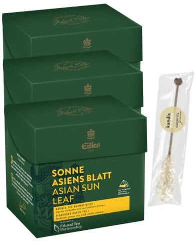 3er-Set TEA DIAMONDS Sonne Asiens Blatt von Eilles mit Gourvita Moments Kandisstick