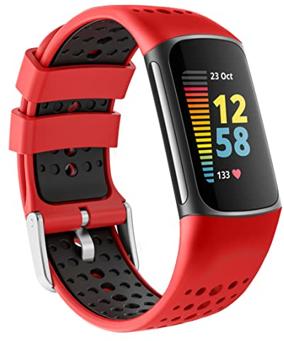 Baaletc Armbänder kompatibel für Fitbit Charge 5 Armband/Fitbit charge 6 armband,Doppelte Farben Fitbit Charge 5 Armband,Silikonband for Fitbit charge 5,Atmungsaktives Ersatzband für Fitbit charge 5