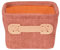 WENKO Panier de salle de bain Anela Square, panier en velours côtelé doux pour ranger les accessoires de toilette, 100 % polyester, avec petite poignée en similicuir, 14 x 9 x 14 cm, vieux rose