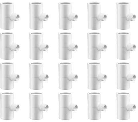 LONGHAO 20 pcs,Zubehör für HüHnertränke,Automatic Chicken Drinker,HüHnerträNke-T-Stück,HüHnerträNken-Pvc-T-StüCke,HüHnerträNken-Armaturen,für 1/2 Schedule 40 Kunststoffrohre mit 1/8 Ftp-Gewinde