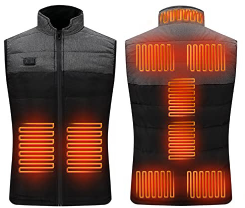 Veste Chauffante Homme Usb, Gilet Chauffant Moto, Doudoune Chauffante Sans Manche Femme, Blouson Chauffant Gilet De Chasse Homme Thermique Vêtements Chauffants électriques Hiver 9 Zones Intelligent