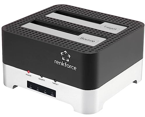 Renkforce RF-DOCKING-02 USB-A (USB 3.0) SATA 6 Gb/s 2 Port Festplatten-Kopierstation 2.5 Zoll, 3.5 Zoll mit Clone-Funkt