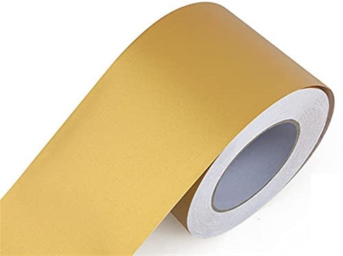 16.4ft Wall Edging Strip Self Adhesive Wallpaper Border Wall Border Decor, PVC Wall Panels Peel off and Stick Ceiling Border Door Frame Waist Line Interior Decoration (Color : Matte gold, Size : 8cm