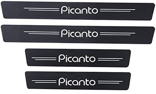 EAGLEG 4 Stücke Auto Einstiegsleisten Carbon Faser Aufkleber für KI-A CEED GT GTline Xline Stonic PICANTO Sportage Rio Soul, Einstiegsleisten Aufkleber Kantenschutz, PICANTO