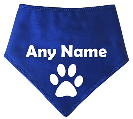 Spoilt Rotten Pets S2 Blue Personalised With Name And Paw Dog Bandana For Any Dog Lover Neck Scarf Dog Costume Fancy Dress