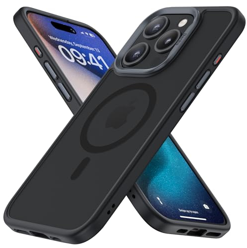 BENKS Magnética Funda iPhone 15 Pro MAX Compatible con Magsafe Translúcido Mate con Airbag Armor Protección contra Caídas de Grado Militar Carcasa iPhone 15 Pro MAX