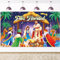 DPKOW Feliz Navidad Pancarta para Reyes Magos Belen Navidad Decoración, Niño Jesús Dios ha Nacido Pancarta de Fondo para Nacimiento Navidad Reyes Magos Interior Exterior Balcon Decoración, 185 * 110cm