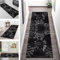 Teppich Läufer Lang Flur Küche rutschfest waschbar Korridor Tepiche Küchenläufer 90X350CM Schwarz Grau Teppichläufer Matte Meterware Kücheteppich Schlafzimmer Wohnzimmer Flurmatten Breit 40-120cm