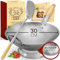 KRUSTENZAUBER 30cm Wokpfanne runder Boden - Traditionelle Stahlwokpfanne mit Wokwender u. Wokring - Wok Pfanne, Wok Induktion, Woklette, Wok Zubehör, Carbon Steel Wok Karbonstahl