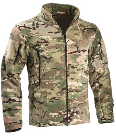 Pulcykp Taktische Militär-Fleecejacke für Herren, Militär, warm, Camouflage, Jagd, Safari, Outwear, multicam, XXXL