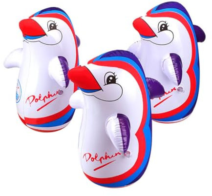 Toddmomy 3pcs Pvc Inflatable Penguin Toys Cartoon Tumbler Toys for Kids Children Kids Pool