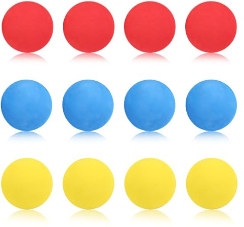 MiOYOOW Street Hockey Balls, 12PCS EVA Sponge Balls with Minimal Bounce Design for Boy Youth Training