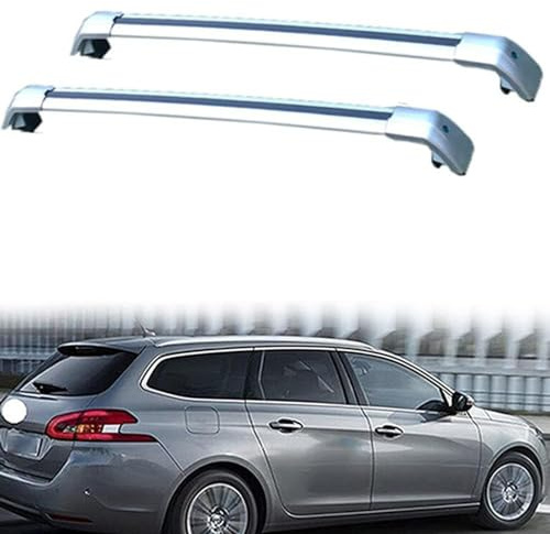 Barres de Toit Transversales Toit Barres transversales pour Peugeot 308 SW 2007-2019 Alliage D'Aluminium Barres transversales de Toit 2 pièces,A