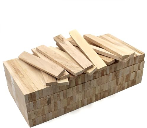 80x Holzleiste 22x8mm Kirsche lose Bastelklötzchen zum Basteln Bastelstäbe (Kirsche 22x8mm)