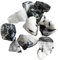 Aqxyki Piedra Negra, Piedra Blanca, Piedra for decoración del hogar, Curación con Cristales Irregulares