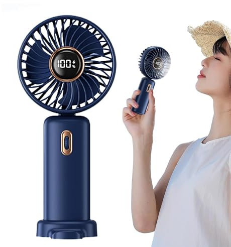 Kuxiptin Ventilador eléctrico portátil, ventilador portátil recargable - Ventilador personal suspendido | Pequeño ventilador de batería con correa, ventilador de viaje de velocidad ajustable para el