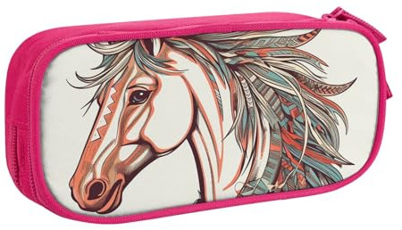 Amor Pfeil Love Horse Federmäppchen, Reißverschluss Glatt Federmäppchen, Tragbare Federmäppchen Große Schule Schreibwaren Aufbewahrungstasche Make-up Tasche, rose, Einheitsgröße, Kosmetikkoffer