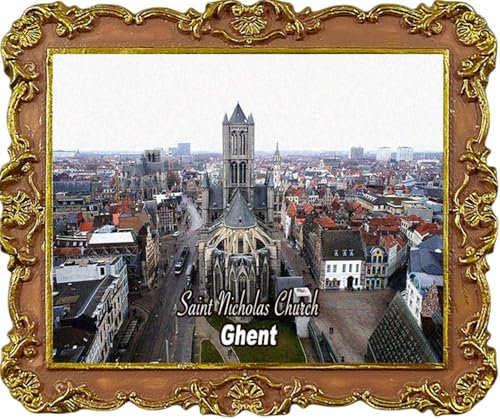 Kühlschrankmagnete, Nikolaus, Kirche, Gent, Belgien, Reise-Souvenir, Kühlschrankdekoration, Magnet