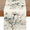 DEMIUKO Beige Tischläufer Sommer Aquarell Blumen Wasserfest Tisch Läufer Saisonnal Küche Esstisch Dekoration für Drinnen Draußen Wohnzimmer Dekor Bankett Tischdeko 32x240cm