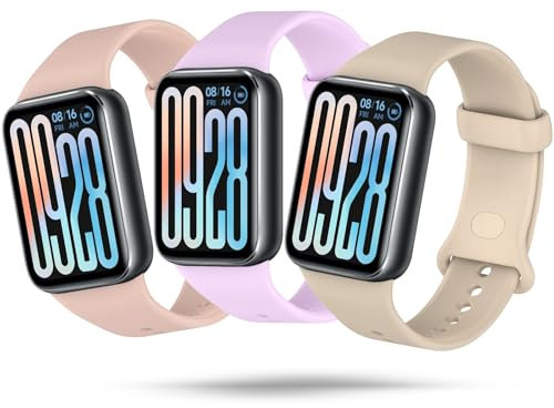 Xisair 3 Silikon-Armbänder Kompatibel mit Xiaomi Smart Band 9 Pro und Xiaomi Smart Band 8 Pro Sportarmband, Silikon, Atmungsaktiv, Weich und Bequem Ersatzbänder Passend für Miband 9 Pro, Miband 8 Pro