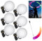 Vmxlso 6 Stück LED Poi Bälle, Jonglierbälle Leuchtend, LED Poi Jonglierbälle Kinder mit Regenbogen Farben und Strobe-Effekt, Led Poi Leuchtball Kinder, LED Poi Leuchtender Ball für Anfänger und Profis