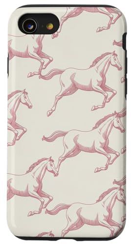 Aesthetic Patterns Coral Horse Drawing Horses Case for iPhone SE (2020) / 7 / 8