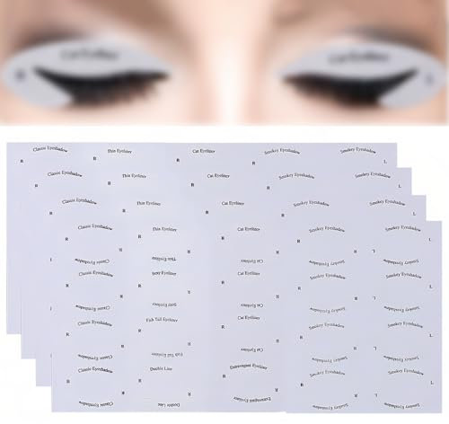 CATOR 16 Pcs Eyeliner Pochoir Autocollants, Pochoirs à Paupières Eyeliner pour Débutants Smoky Outil De Maquillage Set