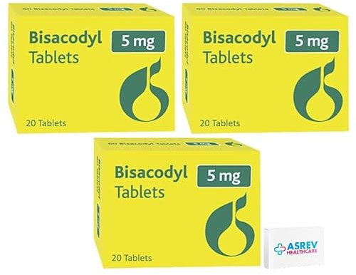 Constipation Relief 5mg Gastro-Resistant 20 Adult Tablet (Pack of 3 - Total 60 Tablets) Effective Overnight Constipation Relief & Stool Softener Supports Digestion, Eases Nausea