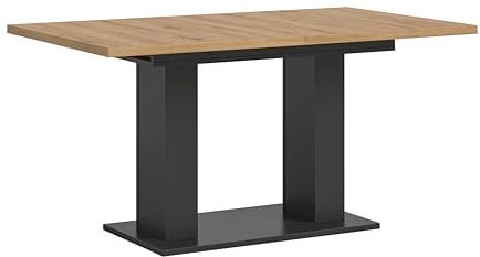 xonox.home Tisch Motion X4AE3T76 Ausziehbarer Esstisch in Artisan Nb. und grau Nb. mit Doppelsäulen-Fußgestell, ca. 150-190x76x90 cm