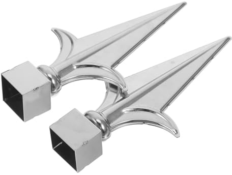 NOLITOY Fahnenmastspitze 2 Stück Edelstahl Dreizack Elegant für Gartenzaun