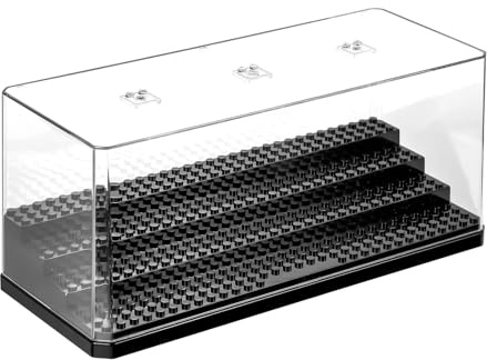 Zorplex Vitrine Acrylique pour Figurines, Transparent Boîte d’Exposition Empilable à 4 Niveaux, Mallette de Rangement Anti-Poussière avec Étages Amovibles, pour Jouets et Modèles