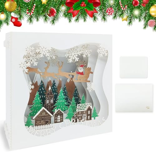 Weihnachtskarte mit Umschlägen,3D Pop Up Weihnachtskarten | Pop-Up Karte Weihnachten,Karte 3D Pop Up Grußkarte,Geschenk für Weihnachten