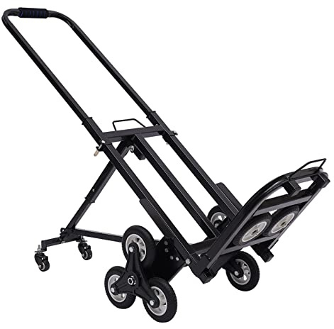 Treppensackkarre klappbar Treppensteiger-Transportkarre höhenverstellbar Sackkarre Plattformwagen für Lagerhäusern, Flughäfen, Einkaufszentren